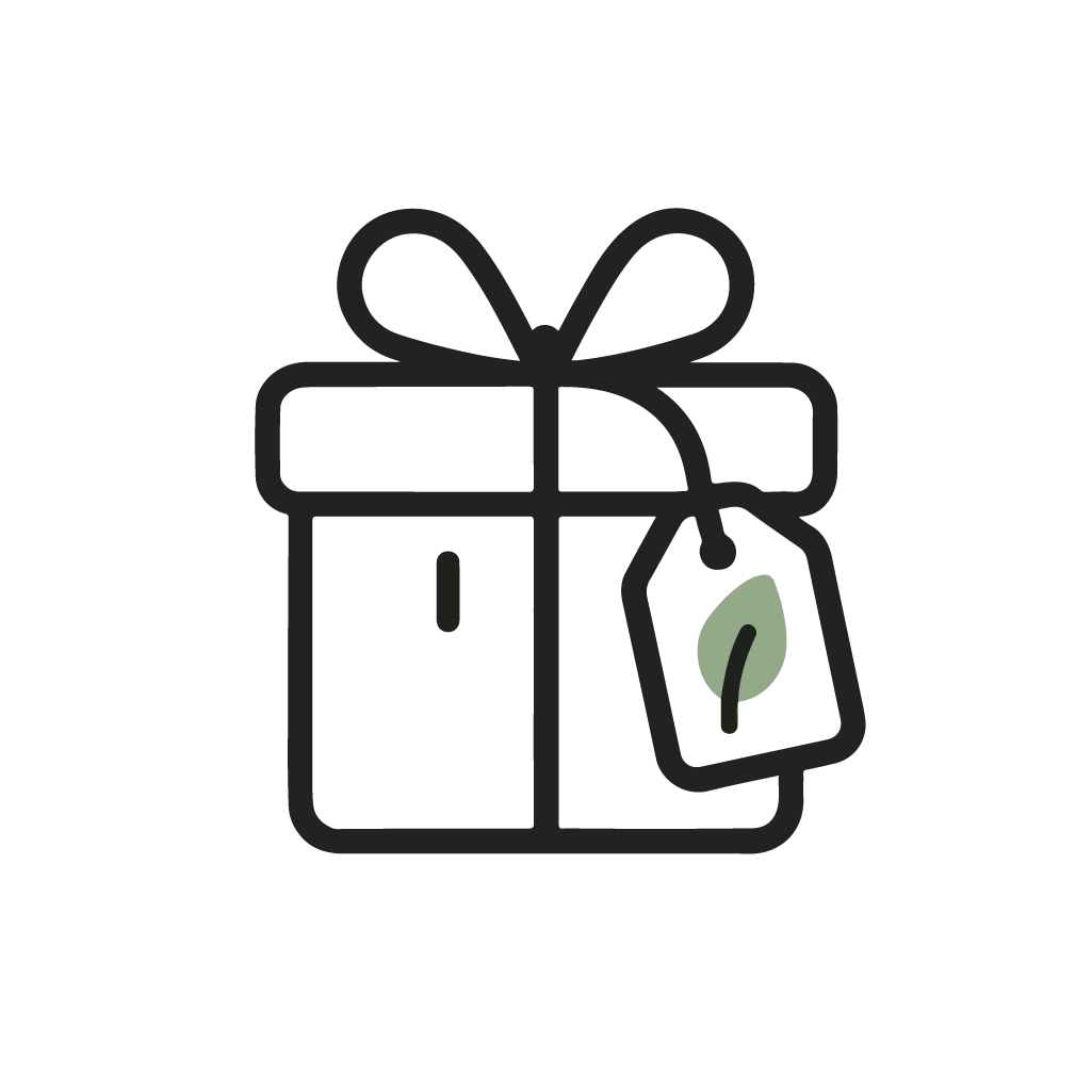 Fysiek boomcadeau - kaartje met houten token